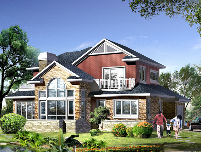 Two story villa design